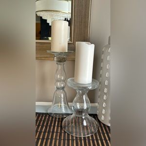 Glass candle sticks